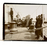 Sailors on Boat Deck Looking Every Way But at the Camera, Antique Snapshot