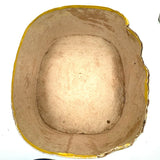 c. 1840s American Wallpaper Band Box with Decoupage in Glorious Yellow and Blue