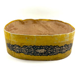 c. 1840s American Wallpaper Band Box with Decoupage in Glorious Yellow and Blue