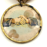 1920 Hebron NH Entertainment Committee Badge with Shaking Hands