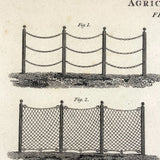Fences (Agriculture), Striking and Poignant c. 1820 Engraving, Abraham Rees, London