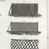 Fences (Agriculture), Striking and Poignant c. 1820 Engraving, Abraham Rees, London