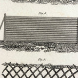 Fences (Agriculture), Striking and Poignant c. 1820 Engraving, Abraham Rees, London