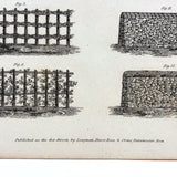 Fences (Agriculture), Striking and Poignant c. 1820 Engraving, Abraham Rees, London