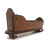 Lovely Old Miniature Folk Art Crib with Curious Copper Lining