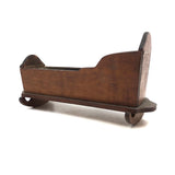 Lovely Old Miniature Folk Art Crib with Curious Copper Lining