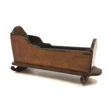 Lovely Old Miniature Folk Art Crib with Curious Copper Lining