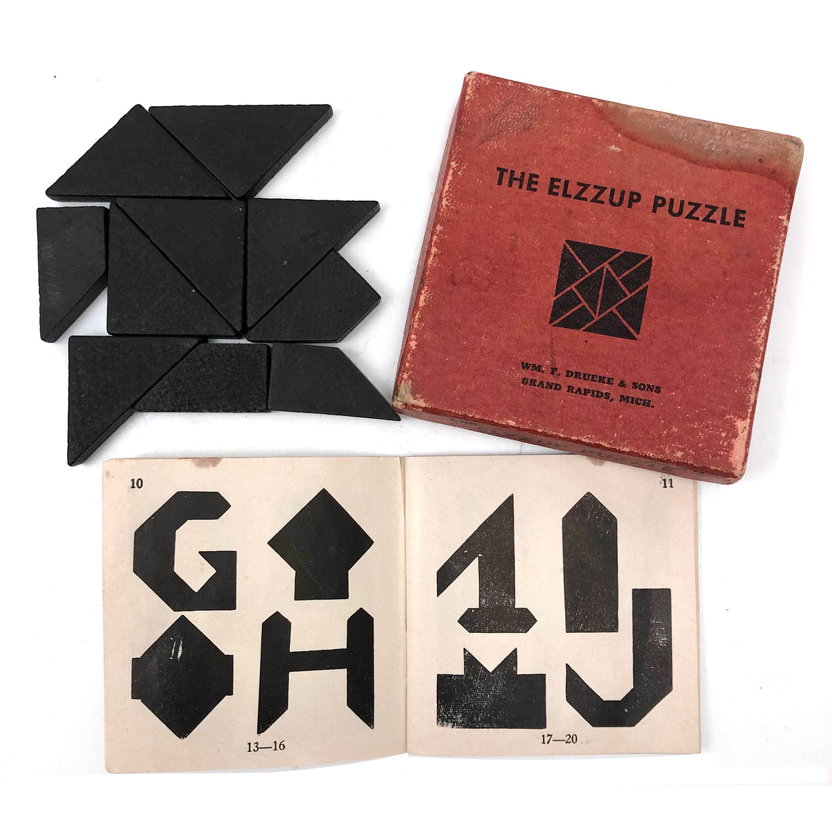 Elzzup Tangram Puzzle with Very Beautiful Woodblock Printed