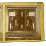 Double Expansion Twist Shuttle Spindles Display, Boston Mechanics Fair, Gorgeous 1873 Albumen Stereoview