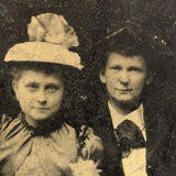 Threesome with Two Umbrellas and a Perched Bowler, Curious Antique Tintype