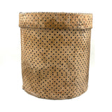 Early (1817-18!) New England Polka Dotted Wallpaper Band Box with Newspaper Lining and Hand-stitched Mending