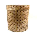 Early (1817-18!) New England Polka Dotted Wallpaper Band Box with Newspaper Lining and Hand-stitched Mending