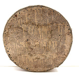 Early (1817-18!) New England Polka Dotted Wallpaper Band Box with Newspaper Lining and Hand-stitched Mending