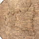 Early (1817-18!) New England Polka Dotted Wallpaper Band Box with Newspaper Lining and Hand-stitched Mending