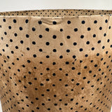 Early (1817-18!) New England Polka Dotted Wallpaper Band Box with Newspaper Lining and Hand-stitched Mending