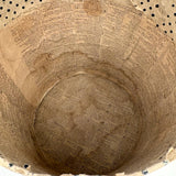 Early (1817-18!) New England Polka Dotted Wallpaper Band Box with Newspaper Lining and Hand-stitched Mending