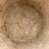 Early (1817-18!) New England Polka Dotted Wallpaper Band Box with Newspaper Lining and Hand-stitched Mending