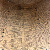 Early (1817-18!) New England Polka Dotted Wallpaper Band Box with Newspaper Lining and Hand-stitched Mending