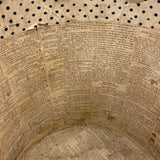 Early (1817-18!) New England Polka Dotted Wallpaper Band Box with Newspaper Lining and Hand-stitched Mending