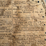 Early (1817-18!) New England Polka Dotted Wallpaper Band Box with Newspaper Lining and Hand-stitched Mending