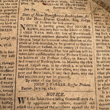 Early (1817-18!) New England Polka Dotted Wallpaper Band Box with Newspaper Lining and Hand-stitched Mending