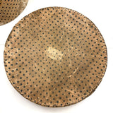 Early (1817-18!) New England Polka Dotted Wallpaper Band Box with Newspaper Lining and Hand-stitched Mending