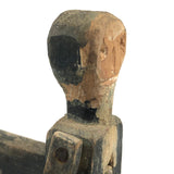 Primitive Antique Jig Doll on Platform with Hand Crank