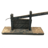 Primitive Antique Jig Doll on Platform with Hand Crank