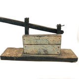 Primitive Antique Jig Doll on Platform with Hand Crank