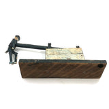 Primitive Antique Jig Doll on Platform with Hand Crank