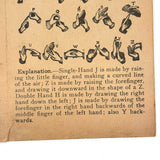 C. 1920 J.M.T Davis, Deaf Mute, Single and Double Hand Sign Language Alphabets Card
