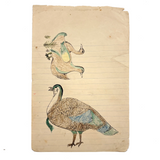 Ducks and Grouse (I think), James Adaire, Spring Grove PA, c. 1905 Ink and Crayon Drawing