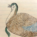 Ducks and Grouse (I think), James Adaire, Spring Grove PA, c. 1905 Ink and Crayon Drawing
