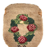 Very Sweet 19th Century Glass Beaded Folk Art Pouch Monogrammed EP