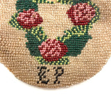 Very Sweet 19th Century Glass Beaded Folk Art Pouch Monogrammed EP