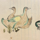 Ducks and Grouse (I think), James Adaire, Spring Grove PA, c. 1905 Ink and Crayon Drawing