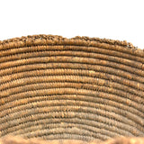 African Pokot Coiled Grain Basket with Leather Strap and Ultra Rich Patina