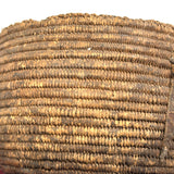 African Pokot Coiled Grain Basket with Leather Strap and Ultra Rich Patina
