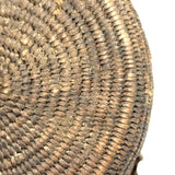 African Pokot Coiled Grain Basket with Leather Strap and Ultra Rich Patina