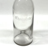 Chocolate, c. 1910s Etched Glass Soda Fountain Syrup Bottle