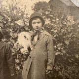 Wonderful Pair of 1920s RPPCS of Same Children, Different Ages, with Mysterious Puff Balls