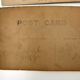 Wonderful Pair of 1920s RPPCS of Same Children, Different Ages, with Mysterious Puff Balls