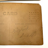 Wonderful Pair of 1920s RPPCS of Same Children, Different Ages, with Mysterious Puff Balls