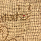 Victorian (1880s) Needlepoint Cat Over Wood Panel with Dated Newspaper on Reverse (Framed as Found, No Glass)i