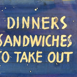 BEER and More at The Stable, Great Old Hand-painted Sign on Cardboard in Antique Frame