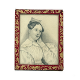 Finely Drawn Double Sided Earlyish 19th Century Graphite Portrait Miniature Under Glass with Paper Wrap