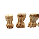 Marvelous Set of Four Antique Carved Bone Clawed Feet