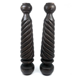 Gorgeous Antique 16+ Inch Sculpturally Carved/Turned Posts