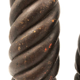 Gorgeous Antique 16+ Inch Sculpturally Carved/Turned Posts