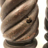 Gorgeous Antique 16+ Inch Sculpturally Carved/Turned Posts